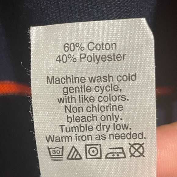 J Crew Navy Orange Stripes Cardigan size Medium - Picture 6 of 7